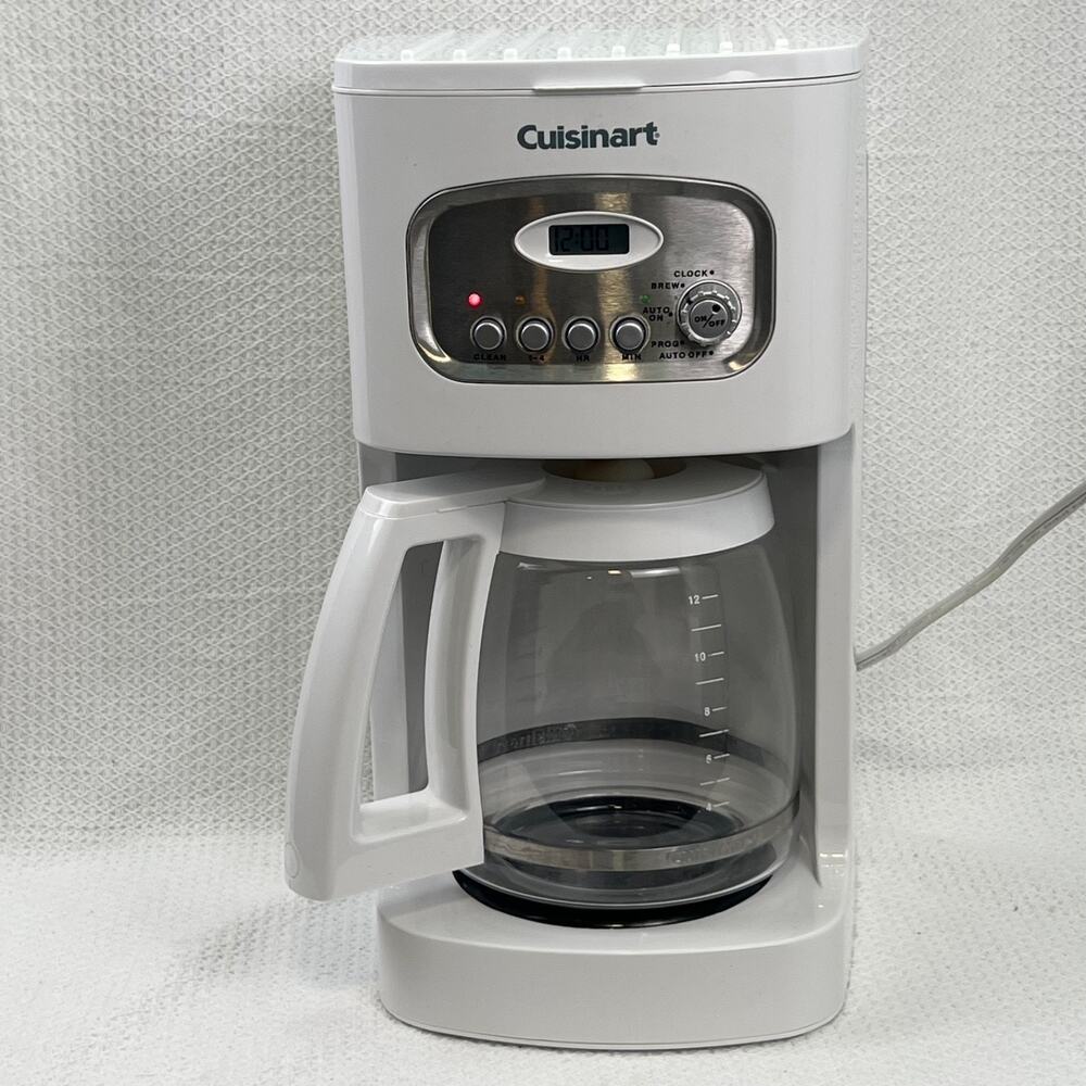 Cuisinart DCC-1100 12-Cup Programmable Coffee Maker White W/ Glass Carafe